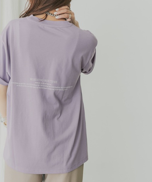 KBF+（ケービーエフプラス）の「KBF+　MRバックプリントTシャツ（Tシャツ/カットソー・レディース・ブラック/パープル/オフホワイト・ONE）」の8枚目の写真