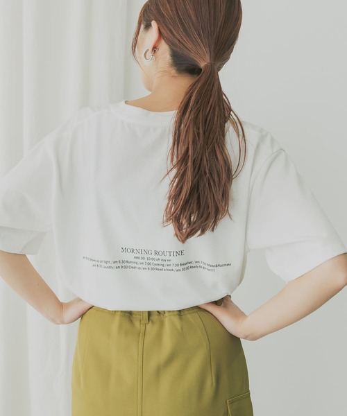KBF+（ケービーエフプラス）の「KBF+　MRバックプリントTシャツ（Tシャツ/カットソー・レディース・ブラック/パープル/オフホワイト・ONE）」の12枚目の写真