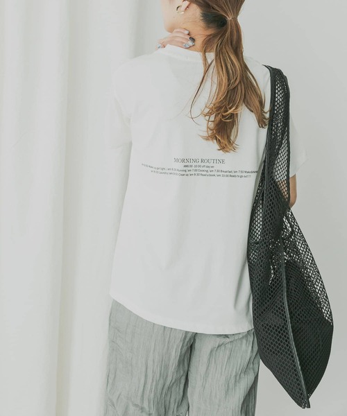 KBF+（ケービーエフプラス）の「KBF+　MRバックプリントTシャツ（Tシャツ/カットソー・レディース・ブラック/パープル/オフホワイト・ONE）」の14枚目の写真