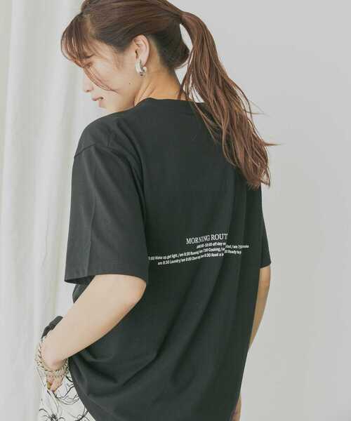 KBF+（ケービーエフプラス）の「KBF+　MRバックプリントTシャツ（Tシャツ/カットソー・レディース・ブラック/パープル/オフホワイト・ONE）」の5枚目の写真