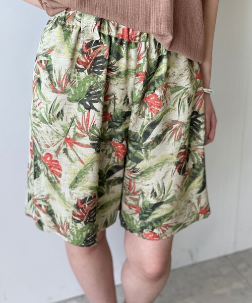 JET（ジェット）の「◆【ウォッシャブル】リーフ柄パナマショートパンツ（その他パンツ・レディース・ブルー系5/ライトオレンジ系1・04）」の5枚目の写真
