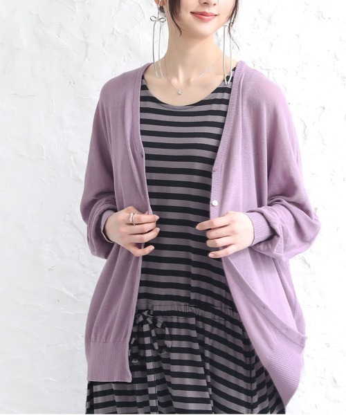 n'OrLABEL（ノアールレーベル）の「【機能素材】『ドルマンカーディガン』（カーディガン/ボレロ・レディース・ブラック/ベージュ/ネイビー/グレー/ピンク/イエロー/ブルー/ラベンダー/グレイッシュブルー/グリーン/ミント/ピンク系/グリーン系/オレンジ・FREE）」の11枚目の写真