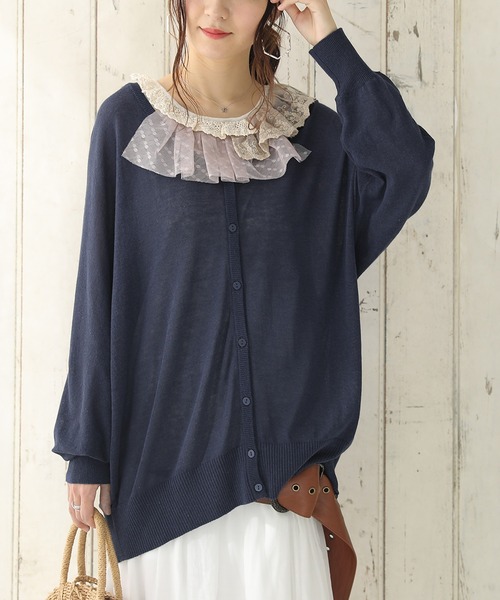 n'OrLABEL（ノアールレーベル）の「【機能素材】『ドルマンカーディガン』（カーディガン/ボレロ・レディース・ブラック/ベージュ/ネイビー/グレー/ピンク/イエロー/ブルー/ラベンダー/グレイッシュブルー/グリーン/ミント/ピンク系/グリーン系/オレンジ・FREE）」の8枚目の写真