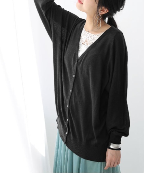 n'OrLABEL（ノアールレーベル）の「【機能素材】『ドルマンカーディガン』（カーディガン/ボレロ・レディース・ブラック/ベージュ/ネイビー/グレー/ピンク/イエロー/ブルー/ラベンダー/グレイッシュブルー/グリーン/ミント/ピンク系/グリーン系/オレンジ・FREE）」の2枚目の写真