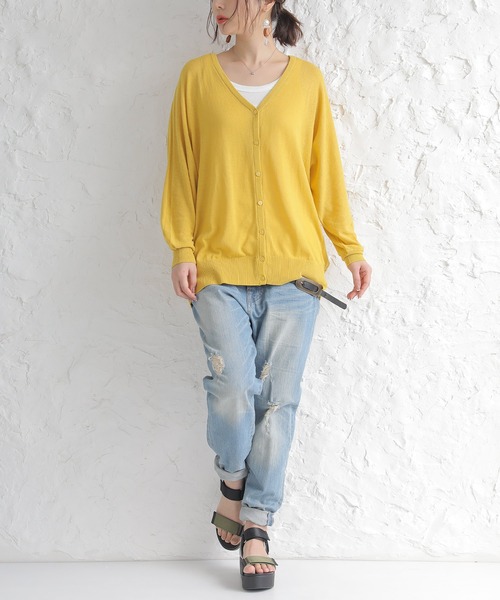 n'OrLABEL（ノアールレーベル）の「【機能素材】『ドルマンカーディガン』（カーディガン/ボレロ・レディース・ブラック/ベージュ/ネイビー/グレー/ピンク/イエロー/ブルー/ラベンダー/グレイッシュブルー/グリーン/ミント/ピンク系/グリーン系/オレンジ・FREE）」の21枚目の写真