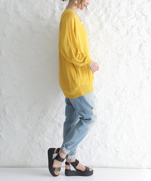 n'OrLABEL（ノアールレーベル）の「【機能素材】『ドルマンカーディガン』（カーディガン/ボレロ・レディース・ブラック/ベージュ/ネイビー/グレー/ピンク/イエロー/ブルー/ラベンダー/グレイッシュブルー/グリーン/ミント/ピンク系/グリーン系/オレンジ・FREE）」の16枚目の写真