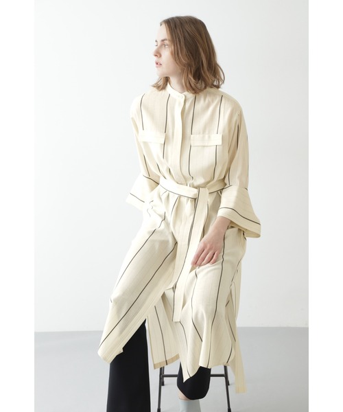 BOSCH（ボッシュ）の「ストライプロングシャツ羽織り（シャツ/ブラウス・レディース・ホワイト系その他・38/36）」の4枚目の写真