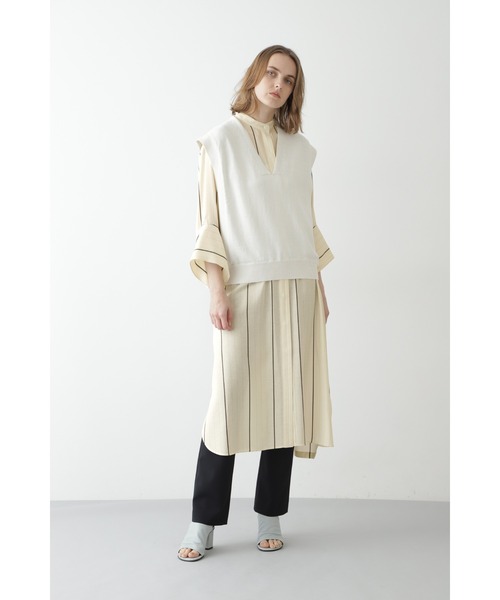 BOSCH（ボッシュ）の「ストライプロングシャツ羽織り（シャツ/ブラウス・レディース・ホワイト系その他・38/36）」の2枚目の写真