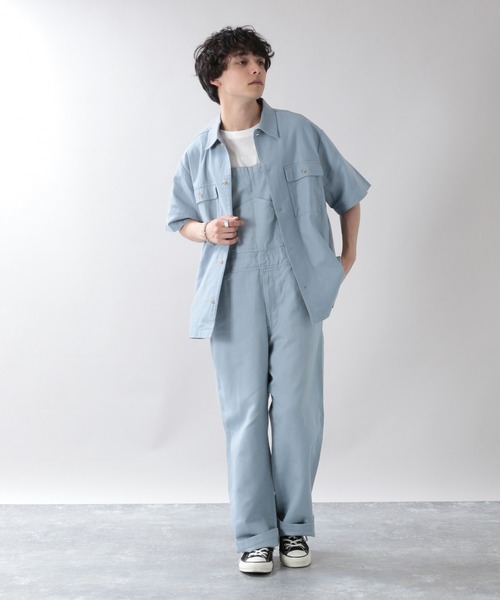 RAGEBLUE（レイジブルー）の「＜USAコットン使用＞綿麻オーバーオール/933366（サロペット/オーバーオール・メンズ・ライトブルー/ブラック/ネイビー/オフホワイト/ブルー/ダークグレー・FREE）」の10枚目の写真