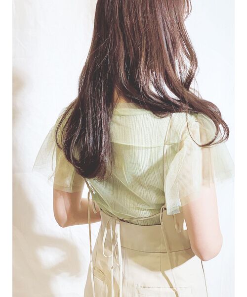 MERCURYDUO(マーキュリーデュオ)の「チュールドッキングコンパクトニット(ニット/セーター・レディース・ベージュ/オフホワイト/ミント/ベビーピンク・FREE)」の15枚目の写真