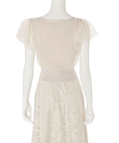 MERCURYDUO(マーキュリーデュオ)の「チュールドッキングコンパクトニット(ニット/セーター・レディース・ベージュ/オフホワイト/ミント/ベビーピンク・FREE)」の12枚目の写真