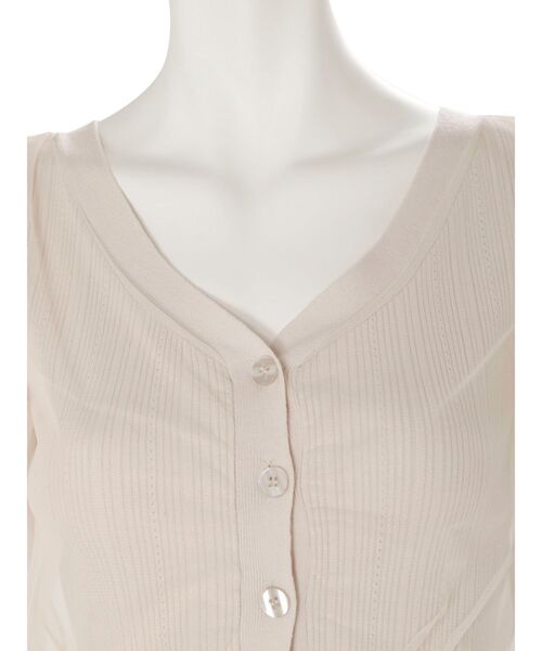 MERCURYDUO(マーキュリーデュオ)の「チュールドッキングコンパクトニット(ニット/セーター・レディース・ベージュ/オフホワイト/ミント/ベビーピンク・FREE)」の9枚目の写真