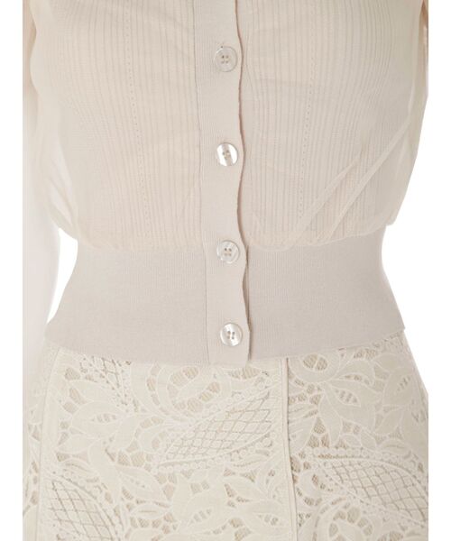 MERCURYDUO(マーキュリーデュオ)の「チュールドッキングコンパクトニット(ニット/セーター・レディース・ベージュ/オフホワイト/ミント/ベビーピンク・FREE)」の18枚目の写真