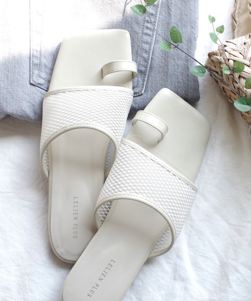 AmiAmi（アミアミ）の「メッシュフラットトングサンダル（サンダル・レディース・ベージュ/アイボリー/ブラック・LL/S/M/L）」の13枚目の写真