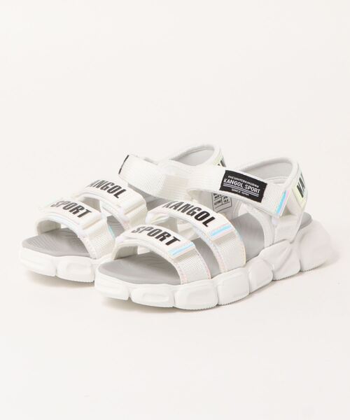 KANGOL SPORT（カンゴールスポーツ）の「《KANGOL SPORT》ジュニアサンダルベルクロタイプ（サンダル・キッズ・ブラック/ホワイト・19.0cm/20.0cm/21.0cm/22.0cm/23.0cm）」の2枚目の写真