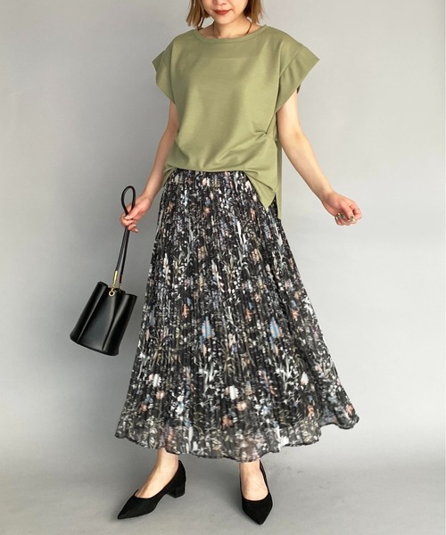 PICCIN（ピッチン）の「シアーボタニカルプリーツスカート（スカート・レディース・ブラック/ラベンダー/グレイッシュベージュ・M/L）」の18枚目の写真