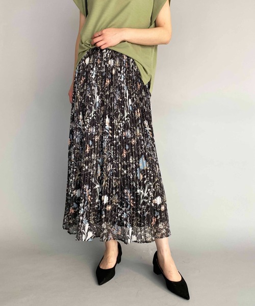 PICCIN（ピッチン）の「シアーボタニカルプリーツスカート（スカート・レディース・ブラック/ラベンダー/グレイッシュベージュ・M/L）」の19枚目の写真