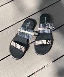 un dix cors | 【Dell’Arte(デラールテ)】パイソン柄ダブルベルトサンダル(サンダル)