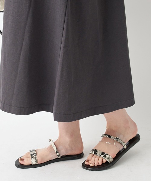 un dix cors（アンディコール）の「【Dell’Arte(デラールテ)】パイソン柄ダブルベルトサンダル（サンダル・レディース・ベージュ・38/37）」の8枚目の写真