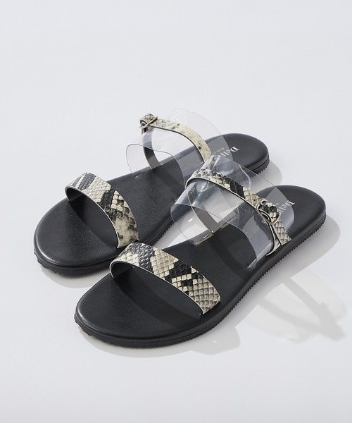 un dix cors（アンディコール）の「【Dell’Arte(デラールテ)】パイソン柄ダブルベルトサンダル（サンダル・レディース・ベージュ・38/37）」の7枚目の写真