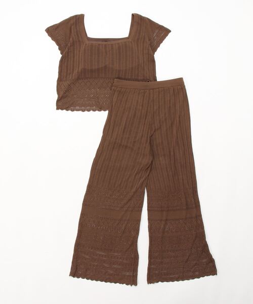 Ravijour（ラヴィジュール）の「レーシーニット セットアップ（ルームウェア/パジャマ・レディース・ブラウン/トップグレー/ブラック・FREE）」の12枚目の写真