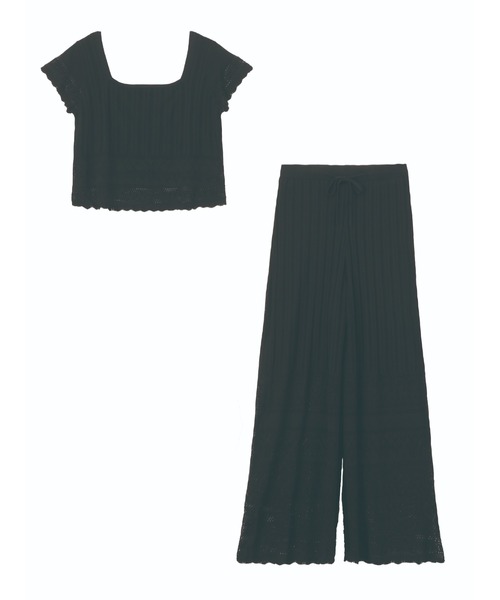 Ravijour（ラヴィジュール）の「レーシーニット セットアップ（ルームウェア/パジャマ・レディース・ブラウン/トップグレー/ブラック・FREE）」の14枚目の写真