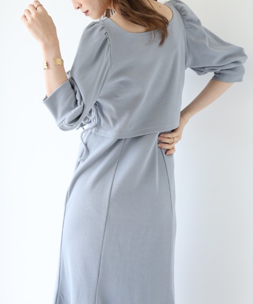 one after another NICE CLAUP(ワンアフターアナザーナイスクラップ)の「【Web限定】2枚セットマルチWayワンピース(ワンピース・レディース・モカ/ブルーグレー/オフホワイト・FREE)」の3枚目の写真