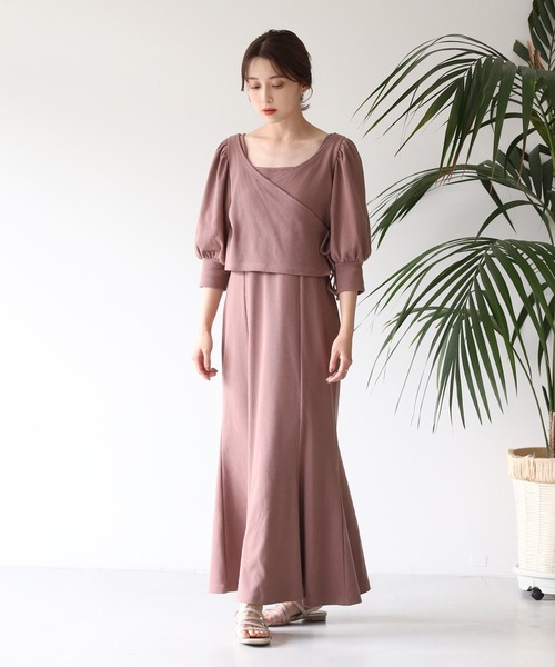 one after another NICE CLAUP(ワンアフターアナザーナイスクラップ)の「【Web限定】2枚セットマルチWayワンピース(ワンピース・レディース・モカ/ブルーグレー/オフホワイト・FREE)」の5枚目の写真