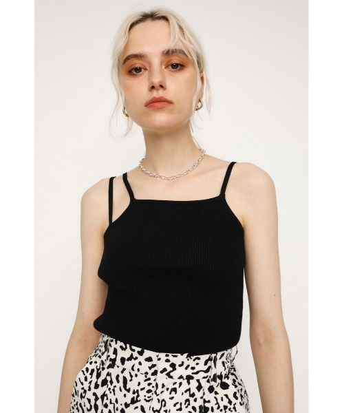 SLY（スライ）の「ASYMMETRY STRAP CAMI/アシンメトリーストラップキャミ（キャミソール・レディース・ブラウン/ライム/ブラック/ホワイト・FREE）」の2枚目の写真