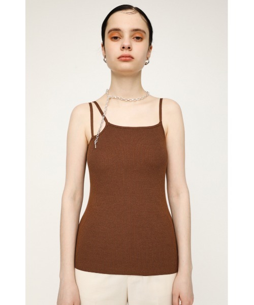 SLY（スライ）の「ASYMMETRY STRAP CAMI/アシンメトリーストラップキャミ（キャミソール・レディース・ブラウン/ライム/ブラック/ホワイト・FREE）」の6枚目の写真