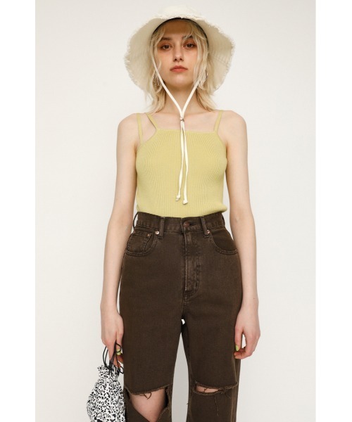 SLY（スライ）の「ASYMMETRY STRAP CAMI/アシンメトリーストラップキャミ（キャミソール・レディース・ブラウン/ライム/ブラック/ホワイト・FREE）」の21枚目の写真