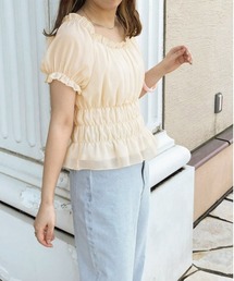 【apres jour clair】シフォンギャザーブラウス【ZOZOTOWN限定アイテム】