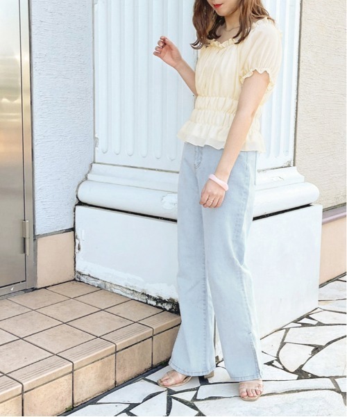 apres jour clair（アプレジュールクレア）の「【apres jour clair】シフォンギャザーブラウス【ZOZOTOWN限定アイテム】（シャツ/ブラウス・レディース・ピンクベージュ/アイボリー/モカ・X-LARGE/フリー）」の9枚目の写真