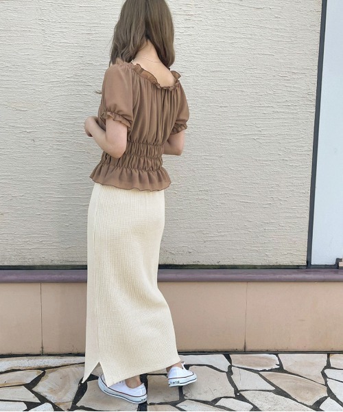 apres jour clair（アプレジュールクレア）の「【apres jour clair】シフォンギャザーブラウス【ZOZOTOWN限定アイテム】（シャツ/ブラウス・レディース・ピンクベージュ/アイボリー/モカ・X-LARGE/フリー）」の20枚目の写真