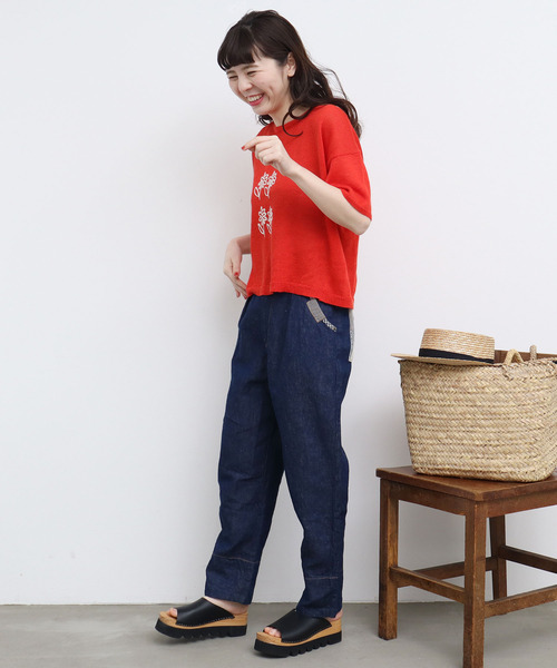 l'atelier du savon 仕立て屋 刺繍 プルオーバー セーター l'atelier du savon（アトリエドサボン）の「仕立て屋 刺繍 プル