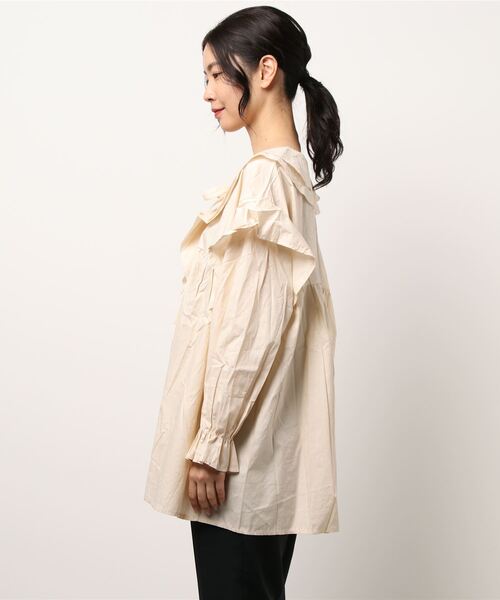 チュニック Lala ワンピース ドレスborn ララボーン のファッション Lalaborn ビッグフリルカラーチュニックミニワンピース チュニック Lala