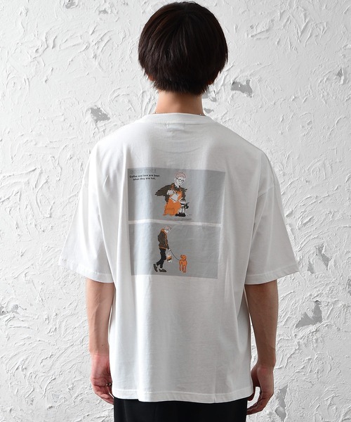 トップスゆるイラストバックプリントｔシャツ Tシャツ カットソー Minority マイノリティ のファッション