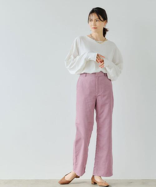 green label relaxing(グリーンレーベルリラクシング)の「コーデュロイ セミフレア パンツ(その他パンツ・レディース・ピンク/ナチュラル/ダークグレー・40/38/36)」の6枚目の写真