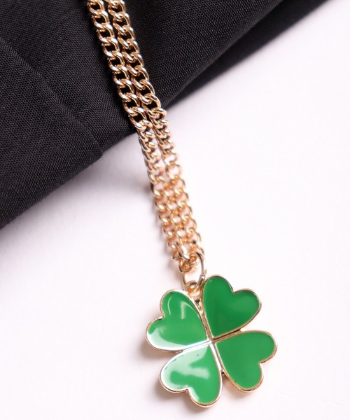 FUNALIVE（ファンアライブ）の「JON フラワーチャームネックレス　スマイル　クローバー　韓国製（ネックレス・メンズ・E/M/F/B/J/C/K/H/D/L/G/A/I/T/S/O/W/N/V/Q/R/U/P・FREE）」の8枚目の写真