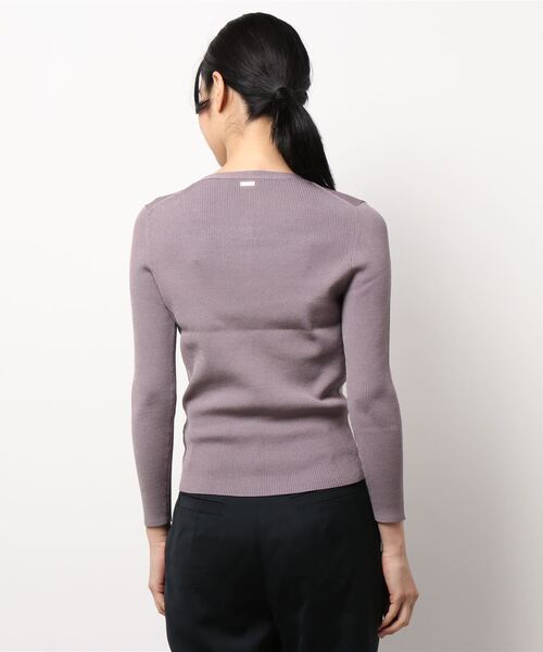 TONAL(トーナル)の「ベーシックリブクルーカーデ(カーディガン/ボレロ・レディース・ブラック/ダークグリーン/パープル/オフホワイト・38)」の7枚目の写真