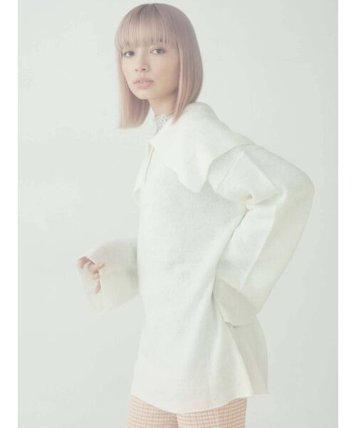 merry jenny（メリージェニー）の「モヘアルージーカラーニット（ニット/セーター・レディース・ブラック/ベージュ/アイボリー・FREE）」の21枚目の写真