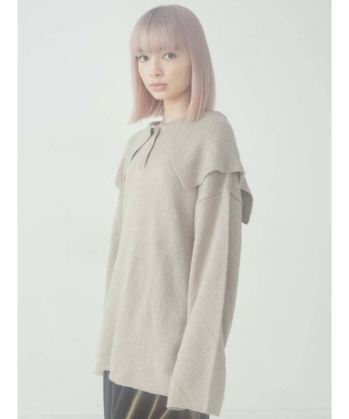 merry jenny（メリージェニー）の「モヘアルージーカラーニット（ニット/セーター・レディース・ブラック/ベージュ/アイボリー・FREE）」の22枚目の写真