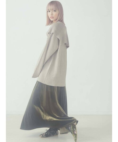 merry jenny（メリージェニー）の「モヘアルージーカラーニット（ニット/セーター・レディース・ブラック/ベージュ/アイボリー・FREE）」の6枚目の写真