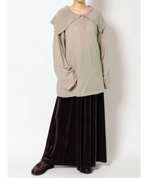 merry jenny（メリージェニー）の「モヘアルージーカラーニット（ニット/セーター・レディース・ブラック/ベージュ/アイボリー・FREE）」の15枚目の写真