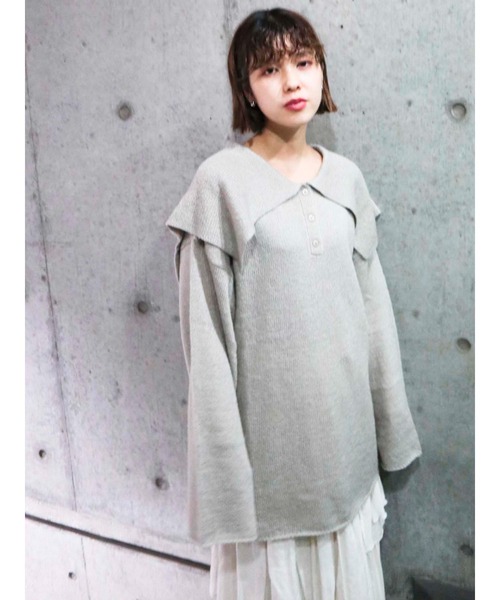 merry jenny（メリージェニー）の「モヘアルージーカラーニット（ニット/セーター・レディース・ブラック/ベージュ/アイボリー・FREE）」の3枚目の写真