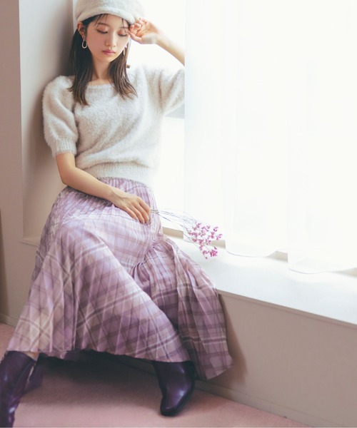 PROPORTION BODY DRESSING(プロポーションボディドレッシング)の「チェックプリーツ / 1211220810(スカート・レディース・レッド/ベージュ・MEDIUM/SMALL)」の2枚目の写真