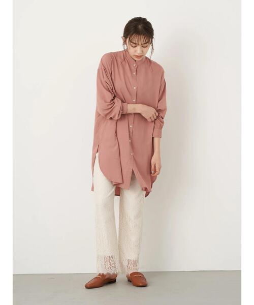 earth music&ecology（アースミュージックアンドエコロジー）の「レーヨンチュニック ＊（シャツ/ブラウス・レディース・ライトピンク/ブラック/ピンク/モカ/ミント/オフホワイト・FREE）」の22枚目の写真