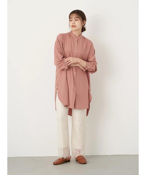 earth music&ecology（アースミュージックアンドエコロジー）の「レーヨンチュニック ＊（シャツ/ブラウス・レディース・ライトピンク/ブラック/ピンク/モカ/ミント/オフホワイト・FREE）」の20枚目の写真