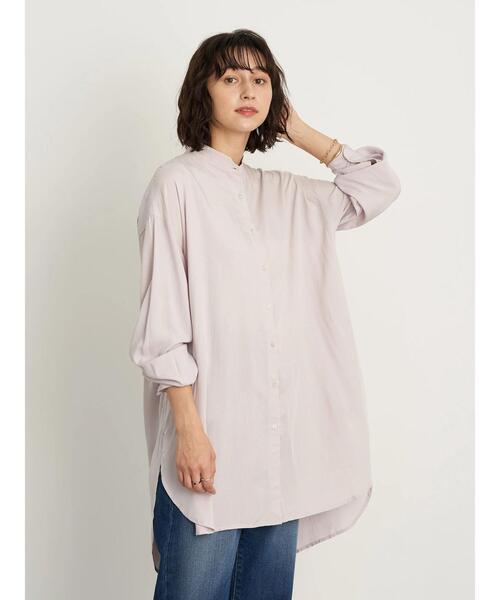 earth music&ecology（アースミュージックアンドエコロジー）の「レーヨンチュニック ＊（シャツ/ブラウス・レディース・ライトピンク/ブラック/ピンク/モカ/ミント/オフホワイト・FREE）」の18枚目の写真