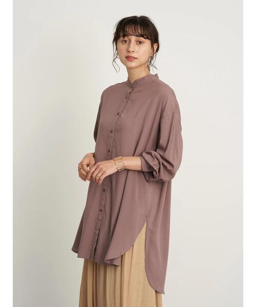 earth music&ecology（アースミュージックアンドエコロジー）の「レーヨンチュニック ＊（シャツ/ブラウス・レディース・ライトピンク/ブラック/ピンク/モカ/ミント/オフホワイト・FREE）」の12枚目の写真